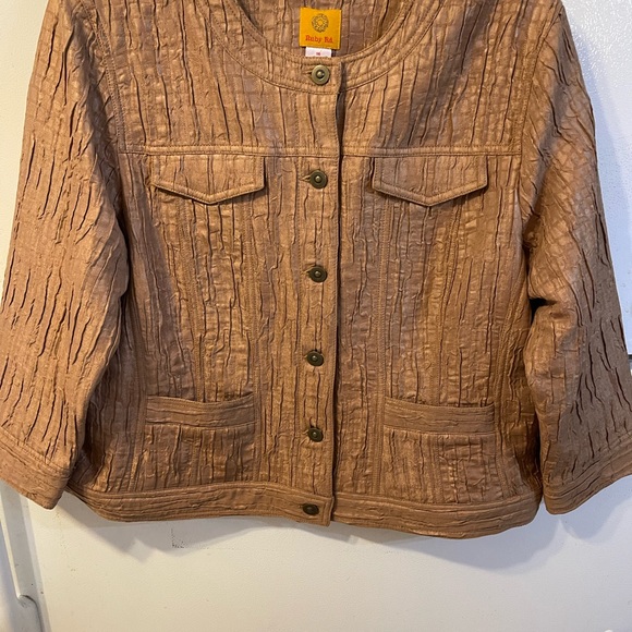 Ruby Rd Camel Jacket. Scoop Neck. Button Front. (Box 2) - Picture 1 of 5